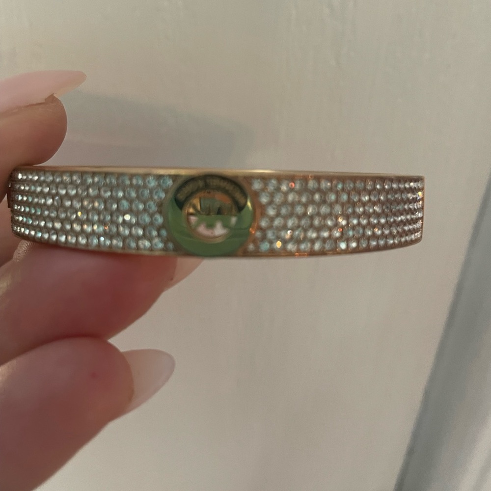 Women’s Michael Kors Pave Crystal & Rose Gold Cuff Bangle Bracelet - Picture 8 of 16